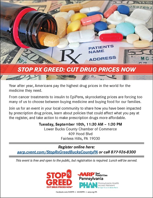 Make a Difference to Lower Rx Drug Prices in Bucks County